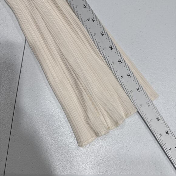 Madewell Flared-Sleeve Cardigan Sweater Top XS Beige Button Up Crew Neck Ribbed - Picture 11 of 14